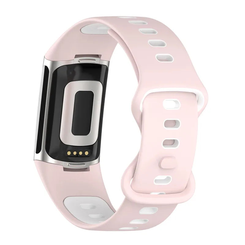 Silikonarmband für Fitbit Charge 5, Charge 6 Uhr in Rosa