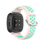 Silikonarmband für Fitbit Versa 3, Versa 4, Sense 1 und Sense 2 Uhr in Rosa und Cyan