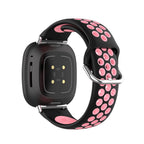 Silikonarmband für Fitbit Versa 3, Versa 4, Sense 1 und Sense 2 Uhr in Schwarz und Rosa
