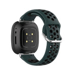 Silikonarmband für Fitbit Versa 3, Versa 4, Sense 1 und Sense 2 Uhr in Grün und Schwarz