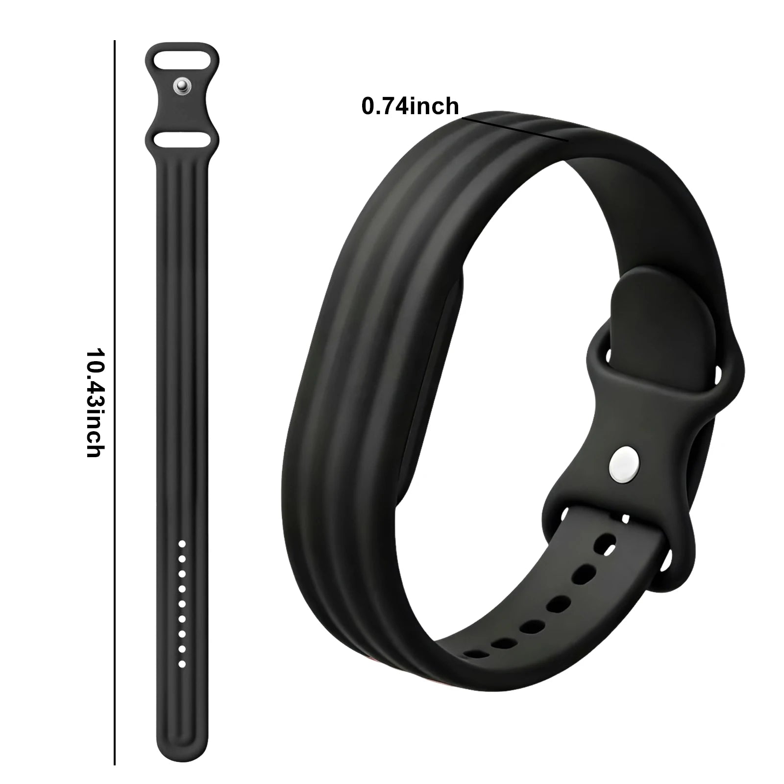Silikonarmband für die Google Fitbit Air Uhr in Schwarz