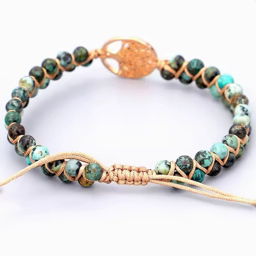 Armband Damen Natürlicher Stein Violett Baum des Lebens 