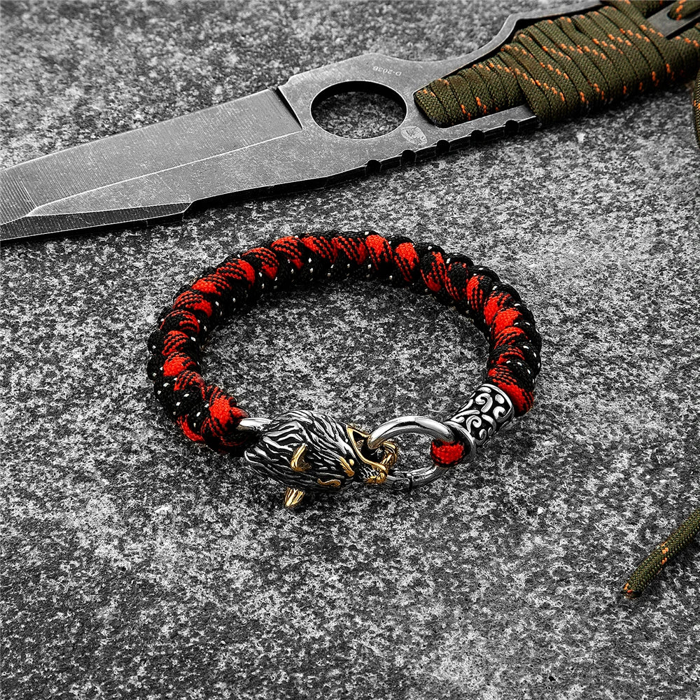 Fenrir Survival Armband - Paracord-Armband Wikinger Wolf 2