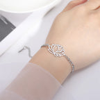 Lotusblumen-Armband für Damen Silber