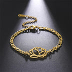 Lotusblumen-Armband für Damen Gold