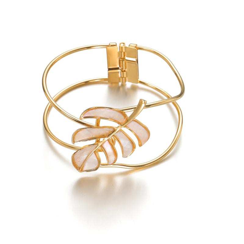 Armband mit weißem Palmblatt