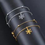 Winter Schneeflocke Gourmette Armband Gold