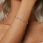 Feines Blumenarmband aus Zirkon Gold