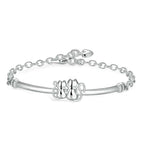 Doppeltes Silberarmband mit Katzenmotiv