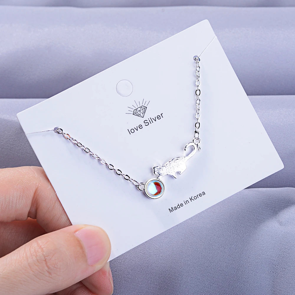 Armband Gourmette spielende Katze Silber