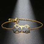 Armband Gourmette Herz Pfote Gold