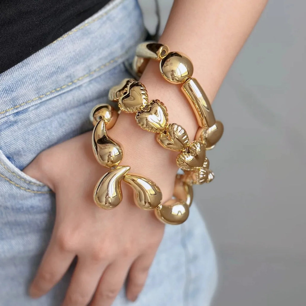 Elastisches Gourmette-Armband Wassertropfen