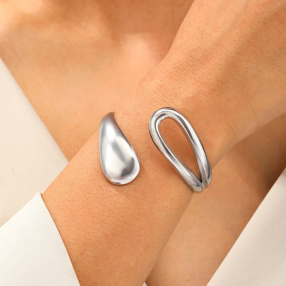 Elegantes Gourmet-Armband mit Wassertropfen Silber