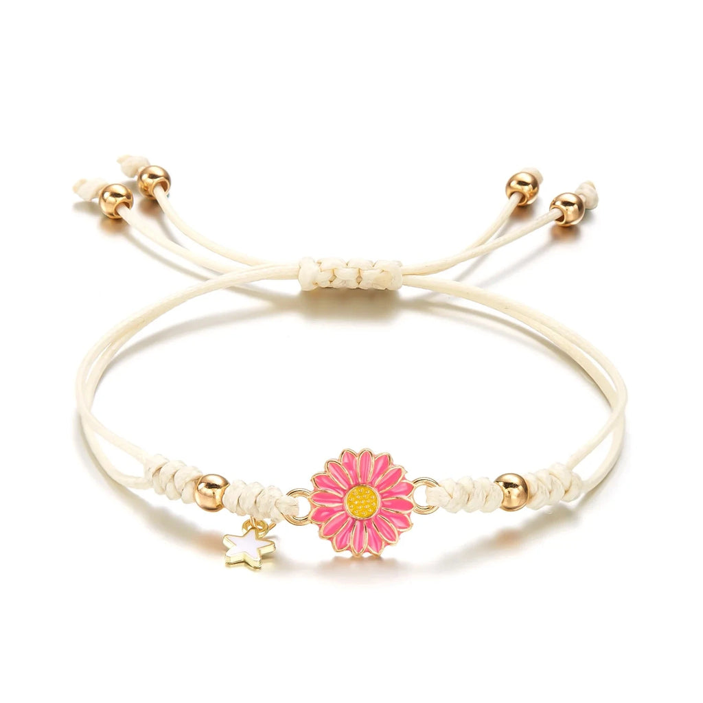 Armband Gourmette Margeritenblüte rosa