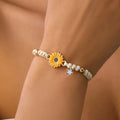 Armband Gourmette Margeritenblüte gelb