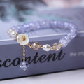 Gourmette-Armband mit blauer Kristallblume