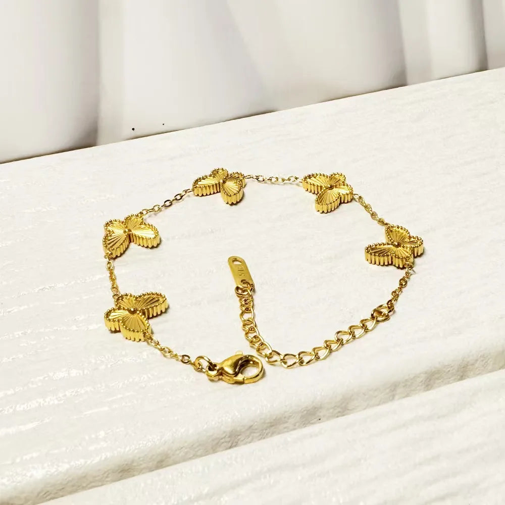 Armband Gourmette Blumen mit 4 Blütenblättern