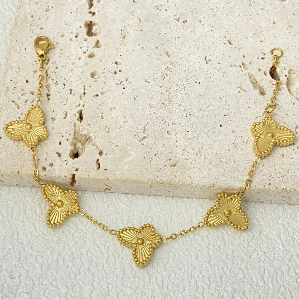 Armband Gourmette Blumen mit 4 Blütenblättern