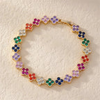 Armband Gourmette Bunte Gänseblümchen Gold