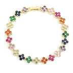 Armband Gourmette Bunte Gänseblümchen Gold
