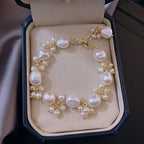 Barockstil Gourmette-Armband mit Perlen