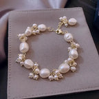 Barockstil Gourmette-Armband mit Perlen