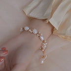 Barockstil Gourmette-Armband mit Perlen