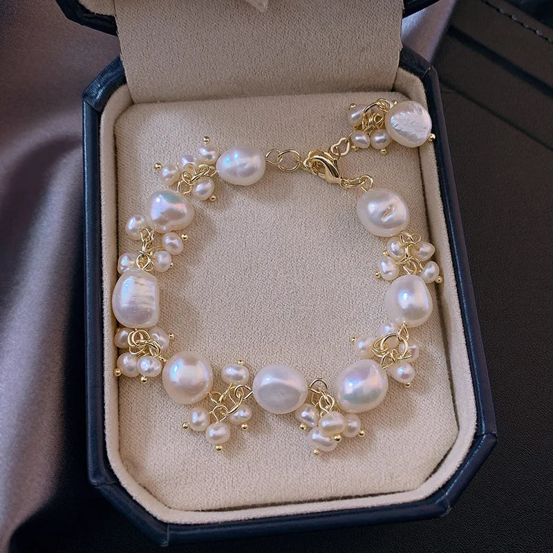 Barockstil Gourmette-Armband mit Perlen