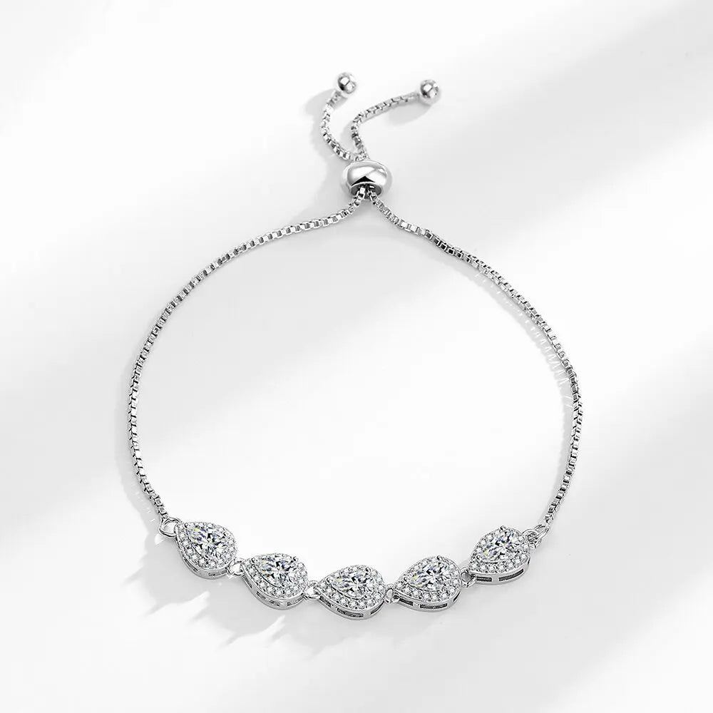 Wassertropfen- und Zirkonia-Armband