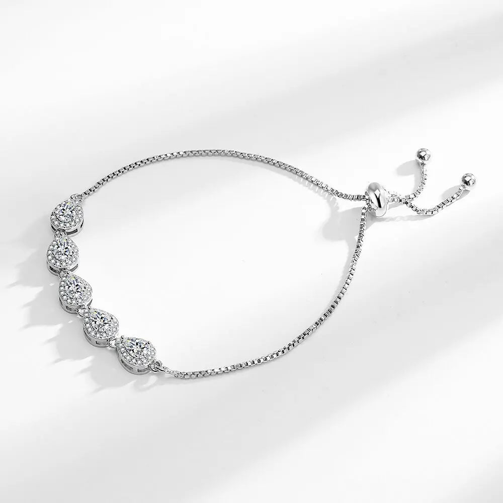 Wassertropfen- und Zirkonia-Armband