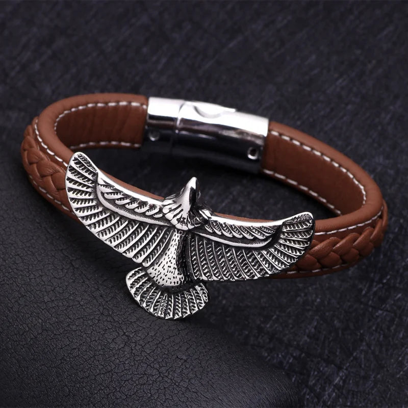Herrenarmband Adler Braun