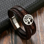 Herren Lederarmband Lebensbaum Stil 4