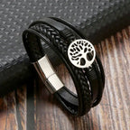 Herren Lederarmband Lebensbaum Stil 1