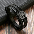 Herren Lederarmband Lebensbaum Stil 2