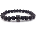 Herrenarmband Perlen Totenkopf 