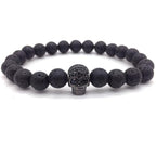 Herrenarmband Perlen Totenkopf 