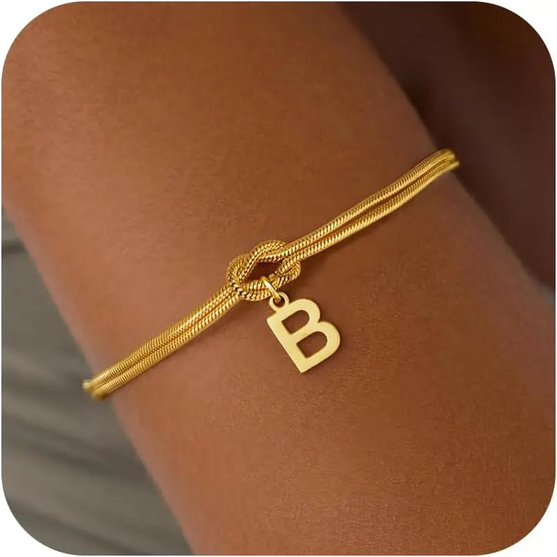 Armband mit Initiale und Knoten - Buchstabe 