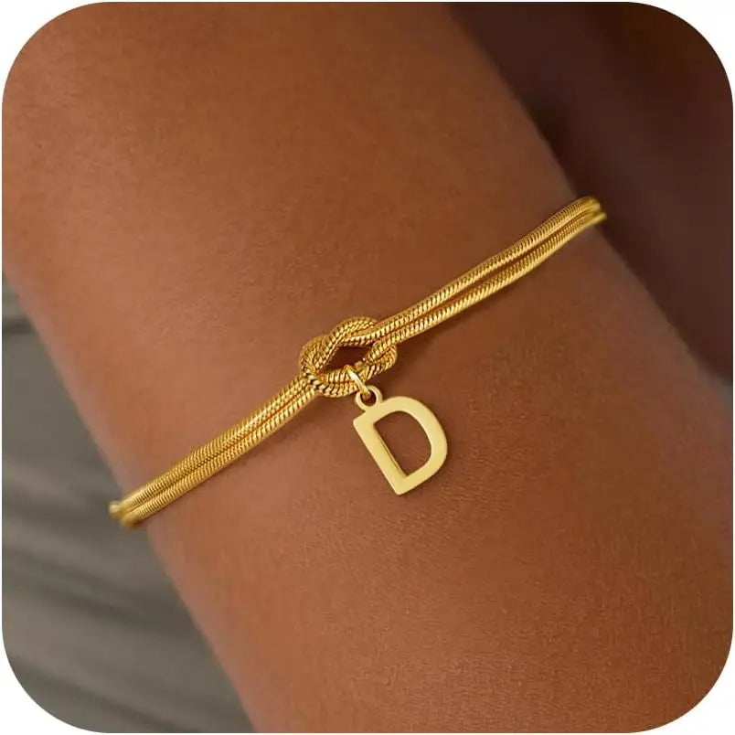 Armband mit Initiale und Knoten - Buchstabe 