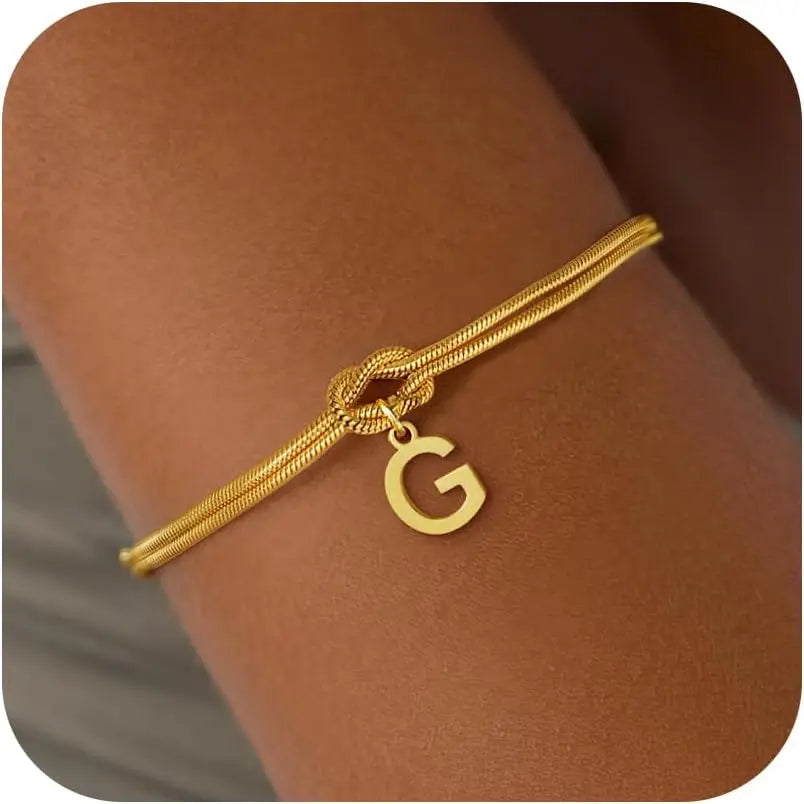 Armband mit Initiale und Knoten - Buchstabe 