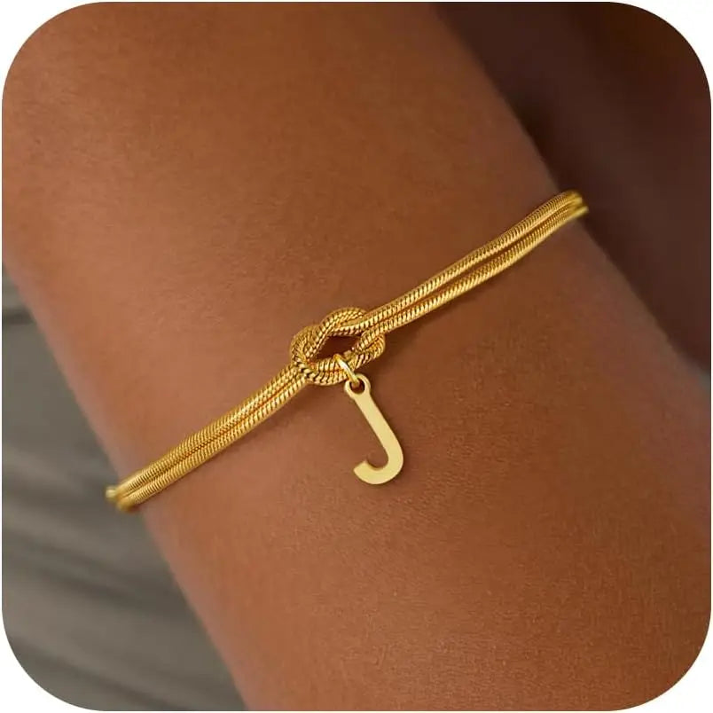 Armband mit Initiale und Knoten - Buchstabe 
