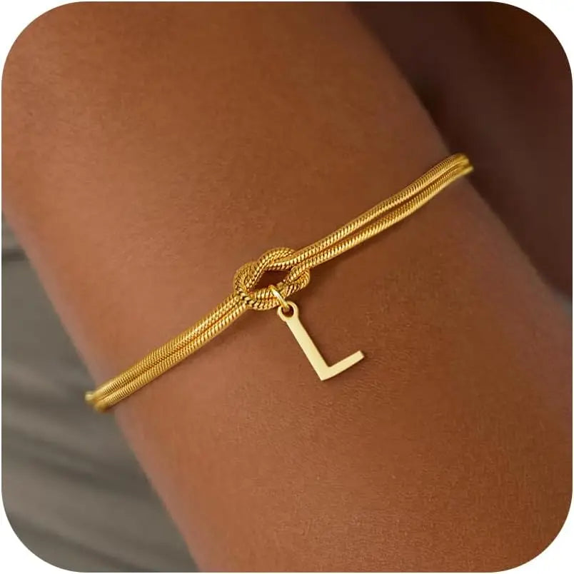 Armband mit Initiale und Knoten - Buchstabe 