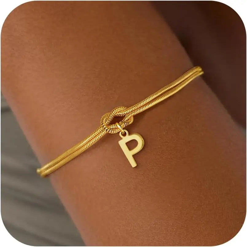 Armband mit Initiale und Knoten - Buchstabe 