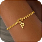 Armband mit Initiale und Knoten - Buchstabe 