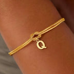 Armband mit Initiale und Knoten - Buchstabe 
