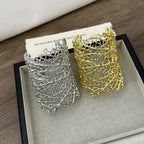 Breites Korallenarmband für Damen Silber