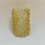 Breites Korallenarmband für Damen Gold