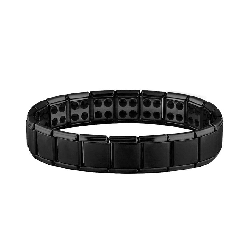 Magnetisches Herrenarmband Anti-Stress Schwarz
