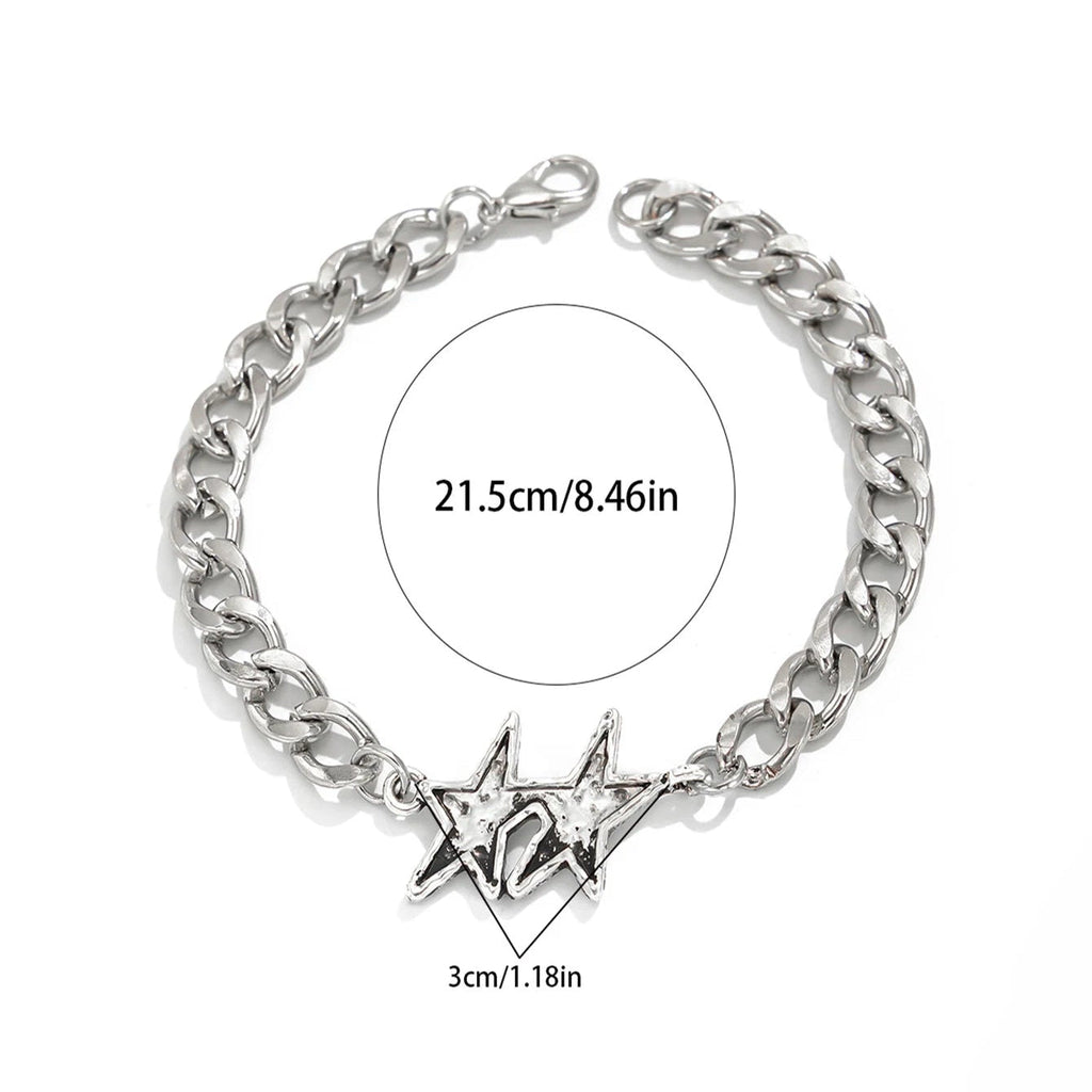 Armband mit kubanischer Gliederkette und doppeltem Stern