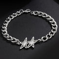 Armband mit kubanischer Gliederkette und doppeltem Silberstern