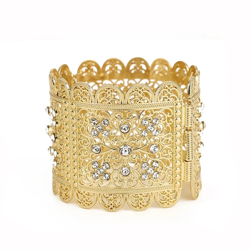 Breites Armband mit arabischen muslimischen Hochzeitsswarovski in Weiß